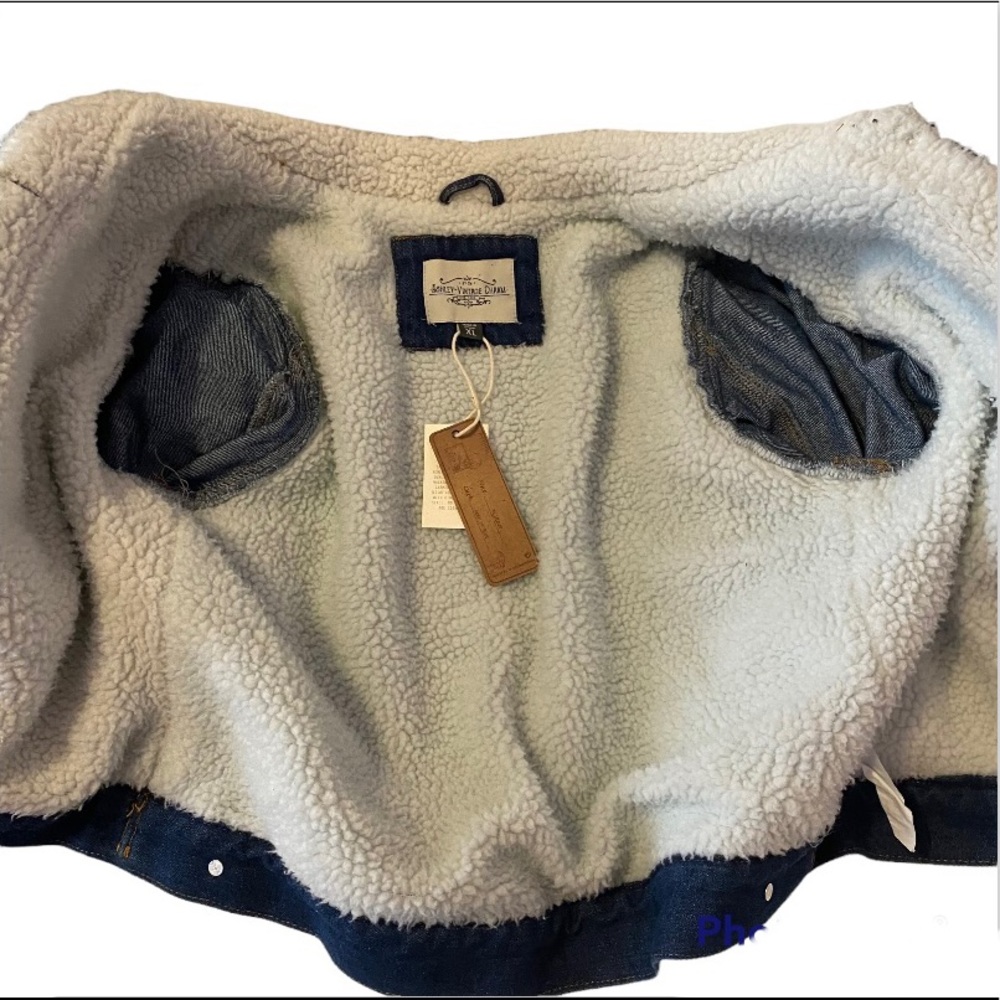 Trucker Jacket Blue Denim Sherpa Lined Women’s Size XL Ashley Vintage Charm - Picture 7 of 11